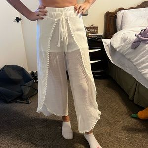 A. Byer White Linen Pants